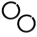 Pair of Black Seamless Rings 20g-18g-16g-Nose Hoop-Lip Hoop-Steel Tragus-Helix-Cartilage Earring-Lip Ring