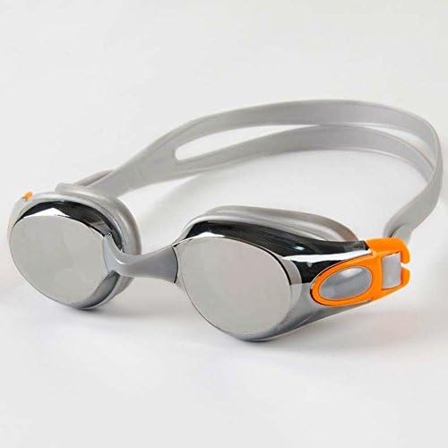 Ispeed Mirror Pro Swim Goggle Non-Fogging Anti UV Swimming Swim Goggle, Extremely comfortable gaskets made of silicone that seals and prevents any leakage. (Silver/Orange)