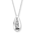3 Diamond Pendant 1/3 ct. in 14K White Gold with Chain