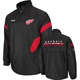 Detroit Red Wings Black Center Ice 1/4 Zip Hot Jacket (XXXX-Large)