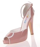 NASCAR Maria Womens Dress Heels Shoes Pumps Pink White