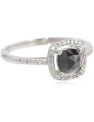 14K White Gold Black and White Diamond Ring (1.0 cttw GH, Color, I1-I2 Clarity), Size 7