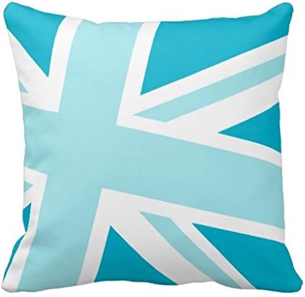 Decorative Pillow Case Union Jack Fashion In Caribbean Blue Cushion Cover 18" x 18"