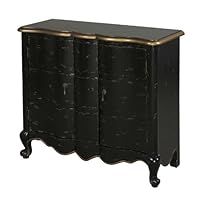 Powell 2-Door Scalloped Chest, Black