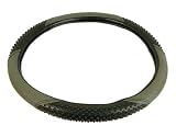 Comfort-Grip Padded Steering Wheel Cover - Grey on Black - 15-Second Installation!