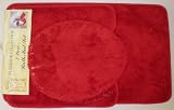 3 PIECE BATHROOM RUG, CONTOUR & LID COVER SET - RED