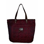 Women’s Tommy Hilfiger Large NS Tote Burgandy/Navy Alpaca