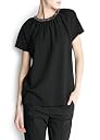 Mango Women's Crystal Embellished Blouse
