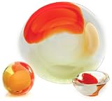 Ecco!Murano Hand Blown Center Piece Red, Green, Amber
