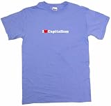 I Heart (Love) Capitalism Men's Tee Shirt Medium-Light Blue