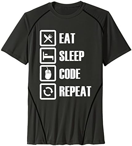 Eat Sleep Code Repeat One By One Man Training Jogging Sports Shirts