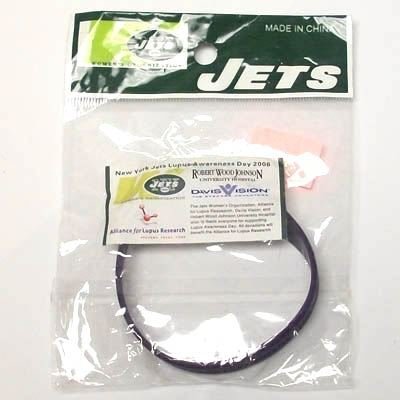 NFL NEW YORK JETS PURPLE WRISTBAND BRACELET RUBBER NEW