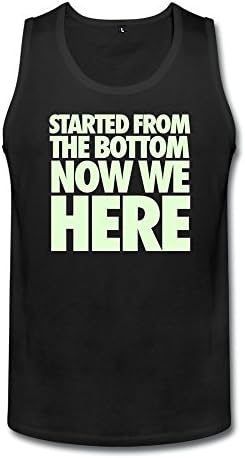 ZhiTian Men's Started Bottom Tank Tops - S Black