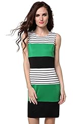Sexy Sleeveless Striped Print Cotton Bandage Dress/Bodycon Dress/Evening Dress/Party Dress/Mini Dress 