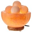 WBM Himalayan Light # 1328 Fire bowl  Himalayan Salt Lamp with 6 Massage Crystal Salt Balls, Neem Wood Base, Bulb and  Dimmer switch