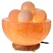 WBM 6-1/2-Inch Wide Hand Carved Hilamayan Crystal Salt lamp Fire bowl filled with 6 Massage Crystal Salt Balls