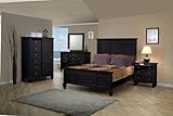 Sandy Beach California King Size Bedroom Collection 4 Piece Group in Black  ....