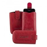 bugatti leather case SlimCase Unique for Apple iPhone 4 / 4G, red / chilli