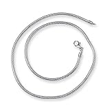 Bling Jewelry 925 Sterling Silver Snake Chain Necklace 3mm Compatible with Non Screw European Beads 18