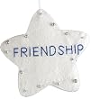 5" White Word Star "Friendship" Christmas Ornament