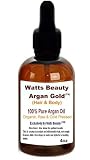 Watts Beauty ArganGoldTM 100% Certified Organic Cold Pressed Argan Nut Oil for Hair & Body - Morocco
