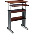 Safco 1929CY Adjustable Height Stand-Up Workstation, 29w x 19-3/4d x 49h, Cherry PVC Top