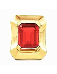 14K Yellow Gold Emerald Cut Chatham Created Ruby Pendant -- LIFETIME WARRANTY