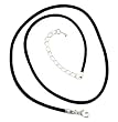 Necklace Cord For Pendants - D43 - Black Velvet Flock ~ 20" + 2" Extension Chain ~ Silver Plated Ends
