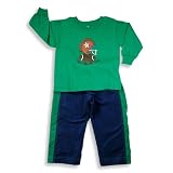 Mis Tee V-Us - Boys Long Sleeve Pant Set, Green, Navy