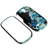For T-Mobil Samsung Gravity Smart T589 Accessory - Blue Flower Design Hard  ....