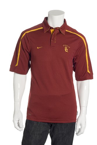 Nike University of Southern California USC Solid Yellow Polo Shirt Size 2XL