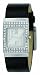 DKNY Ladies Black Leather Strap Watch With Silver Dial