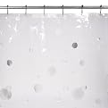 Rising Bubbles Shower Curtain and Chrome Roller Hooks - Clear