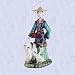chinese maiden statue feeding geese porcelain sculpture