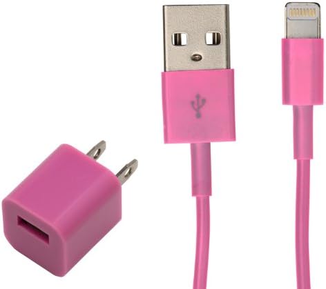 iPhone 6 charger, Apple Mfi Certified, 3 ft Lightning Cable 8 Pin Data Sync and USB Charger Cord Wall Dock iPhone 6 6 Plus 5s 5c 5, iPad Air Air 2 mini 2 3, iPad, iPod touch 5th 7th gen (Hot Pink)