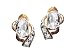 1.02 cts Genuine White Topaz Earrings - 14kt Yellow Gold LIFETIME WARRANTEE