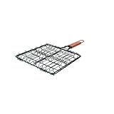 Charcoal Companion CC3507 19-Inch by 10-Inch Non-Stick Stuff-A-Burger Basket with Rosewood Handle