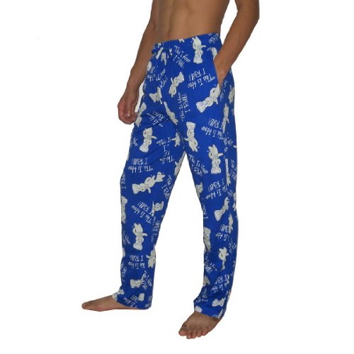 Mens Pillsbury Dough Man This is How I Roll Cotton Thermal Sleepwear / Pajama Pants - Blue (Size: S(28-30) )