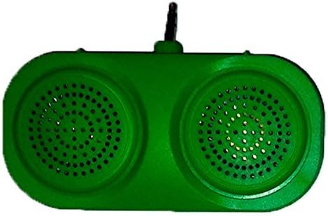 Cell Phone External Speakers and Workout Earbuds 2 Pack Combo Set - Mini Portable Speakers- Universal Sports Earbud Headphones - For Mobile Phones, CD Players, Computers, PC, MP3 Players (Green)