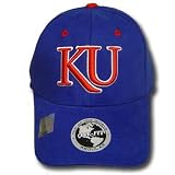 NCAA UNIVERSITY KANSAS JAYHAWKS BLUE CAP HAT FLEX FIT