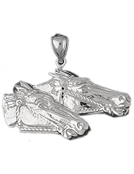 Clevereves 14K White Gold Pendant Horse Heads 7.6 - Gram(s)