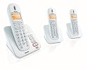 Philips CD2553S/38 DECT Schnurloses Telefon mit Anrufbeantworter, 3 Mobileteile, silber