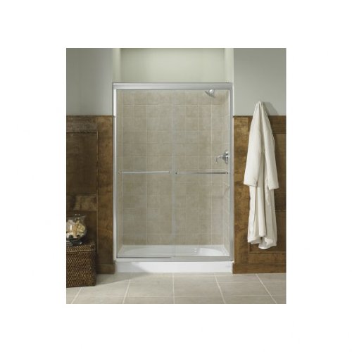 Kohler K-702215-L-SHP Fluence Frameless Bypass Shower Door, Bright Polished Silver