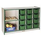 Best Price Ecr4kids Toy Storage Cabinet 12 Tray Cabinet with Bins Laminate Blue for Kids Room