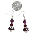 Dark Purple Glass Beads Dangle Earrings Fashion Jewelry