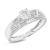 1/5 Carat T.W. Round Cut Diamond Women's Engagement Ring 14K White Gold Women's Engagement Ring - Free Gift Box - 1/5 Carat T.W. Round Cut Diamond Women's Engagement Ring 14K White Gold Women's Engagement Ring - Free Gift Box -