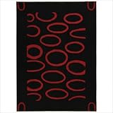 IMAGE OF Safavieh SOH714B Handmade Soho Collection Black and Red New Zealand Wool Area Runner, 2-1/2-Feet by 8-Feet