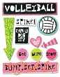 Me & My Big Ideas Soft Spoken Themed Embellishments, Volleyball Glitter Girl