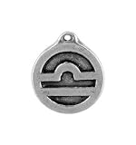 Libra the Scales, Zodiac Talisman Pewter Pendant on Corded Necklace