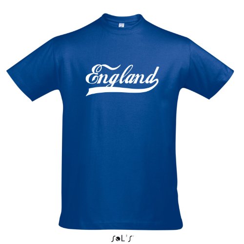 T-Shirt England Oldschool LÄNDERSHIRT EM / WM FAN Trikot S-XXL , Royal blue – weiß , XL